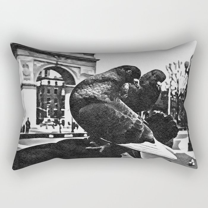 New York City black and white sketch Rectangular Pillow