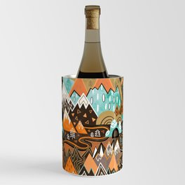 Digitally drawn, naive, pastel candy mountaintops! Great for out doors -y, colorful people & anyone  Wine Chiller