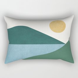 Sunny Lake - Abstract Landscape Rectangular Pillow