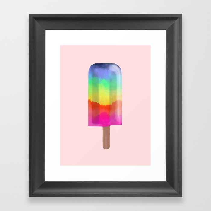 Rainbow Popsicle Framed Art Print