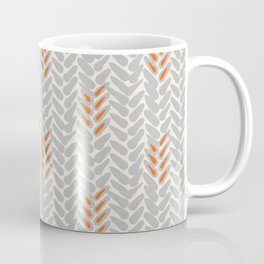 Orange and Grey Wheat Pattern Coffee Mug