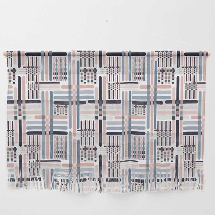 Playful. checks violet and blue Wall Hanging