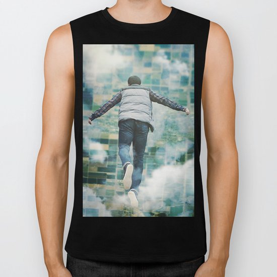Falling up Biker Tank