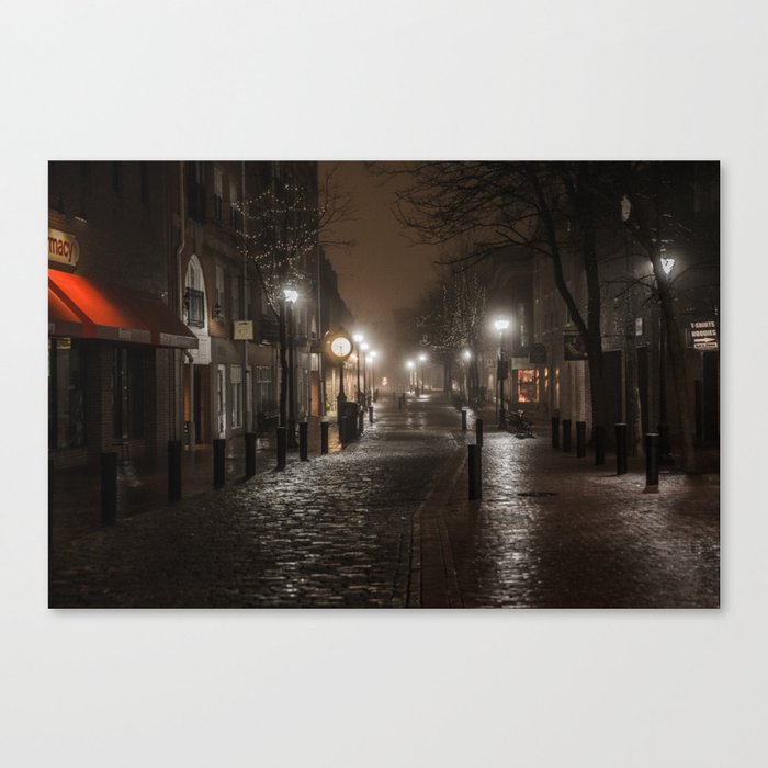 Foggy night in Salem Canvas Print