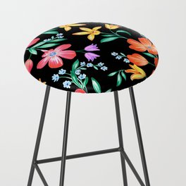 Bright Colorful Florals Bar Stool