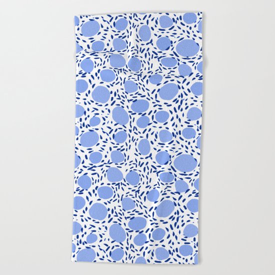 Pebbles cute pattern gender neutral dorm college abstract design minimal modern blue nature art Beach Towel