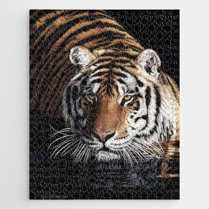 Tiger in water Jigsaw Puzzle
