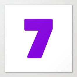 7 (Violet & White Number) Canvas Print