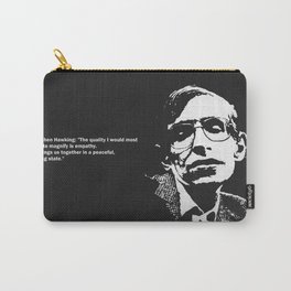 STEPHEN HAWKING - EMPATHY quote Carry-All Pouch | Words, Boho, Black, Science, Stencil, Aggression, Marne, Vanguard, White, People 