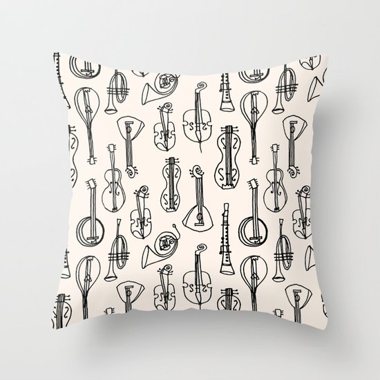 Vintage Instrument Collection Throw Pillow