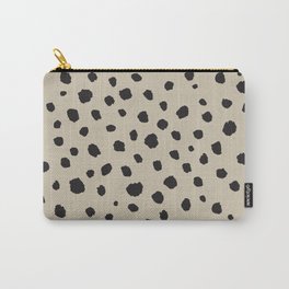 Spots Animal Print Beige Carry-All Pouch