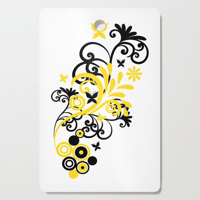 Butterfly Flourish YELLOW Cutting Board