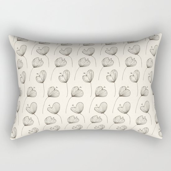 Delicate Floral Bright Pattern Rectangular Pillow