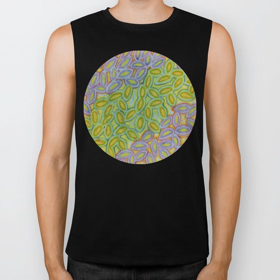 Diagonal Leaves Pattern Biker Tank