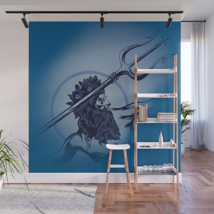 Poseidon God Of the Sea Wall Mural