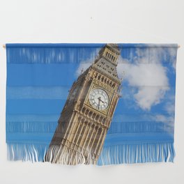 Great Britain Photography - Big Ben Under The Blue Slightly Clouded Sky Wall Hanging