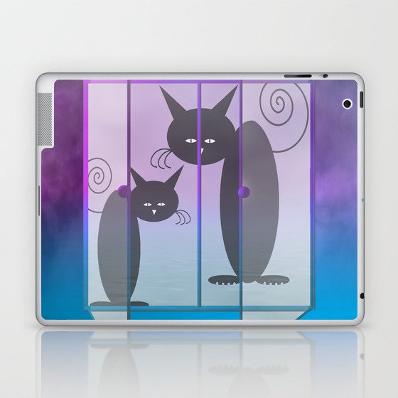 cats behind the window Laptop & iPad Skin