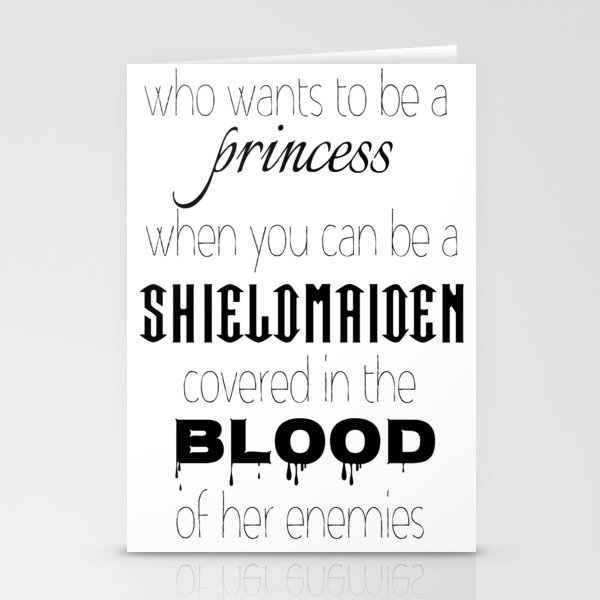 Princess vs Sheildmaiden Stationery Cards