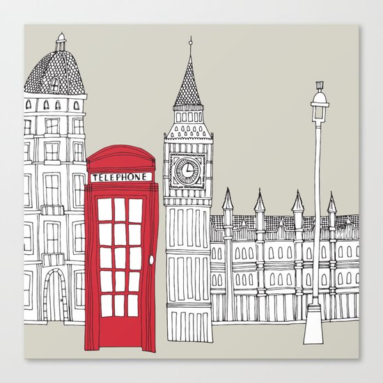 London Red Telephone Box Canvas Print