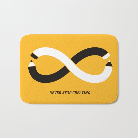 Never stop creating (the infinity pencil) Bath Mat