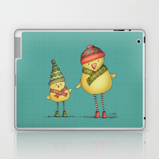 Two Chicks - teal Laptop & iPad Skin