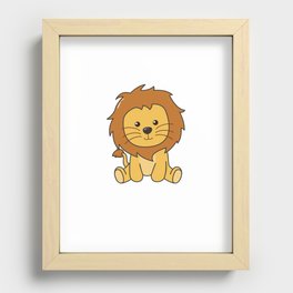 Lion Cute Animals For Kids Lion King Recessed Framed Print