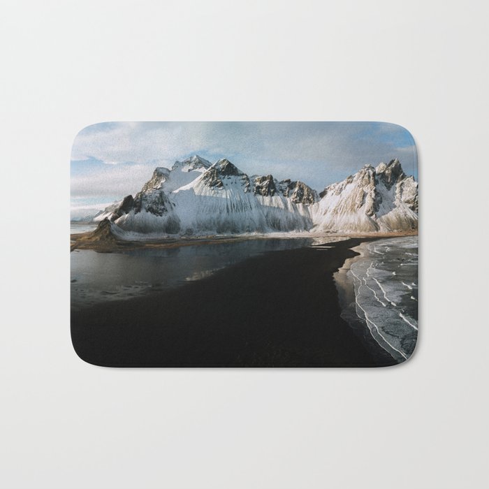 The Coast At The Mountains In Iceland Bath Mat