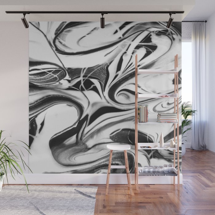 Black And White Swirl Abstract Black And White Swirly Paint