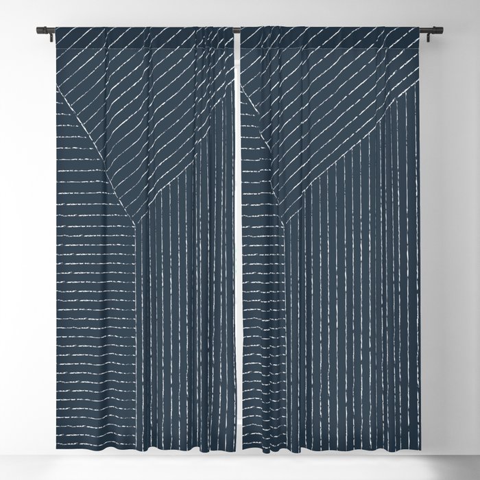 Lines (Annapolis Blue) Blackout Curtain
