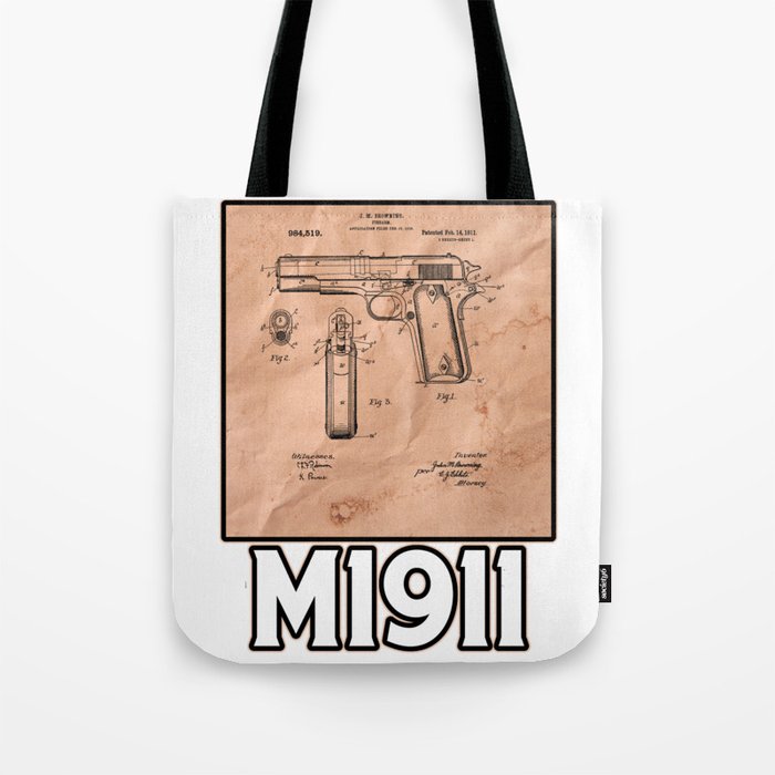 M1911 Patent Drawings Tote Bag