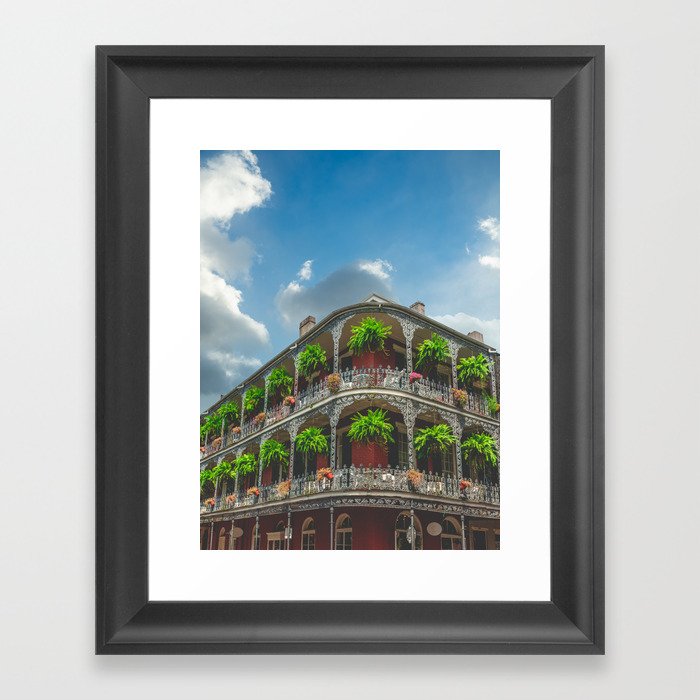 French Quarter Ferns | New Orleans, Louisiana | Travel Photography Framed Art Print