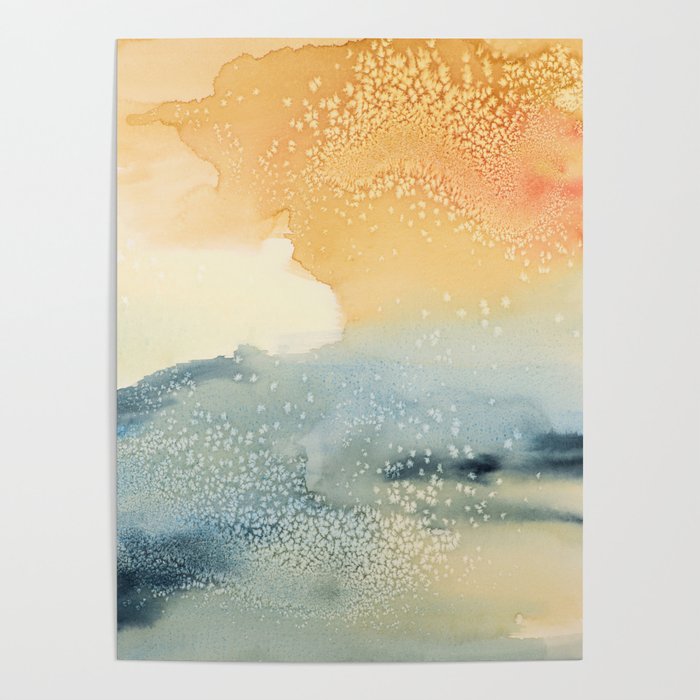 Ocean shore - Abstract Watercolor  Poster