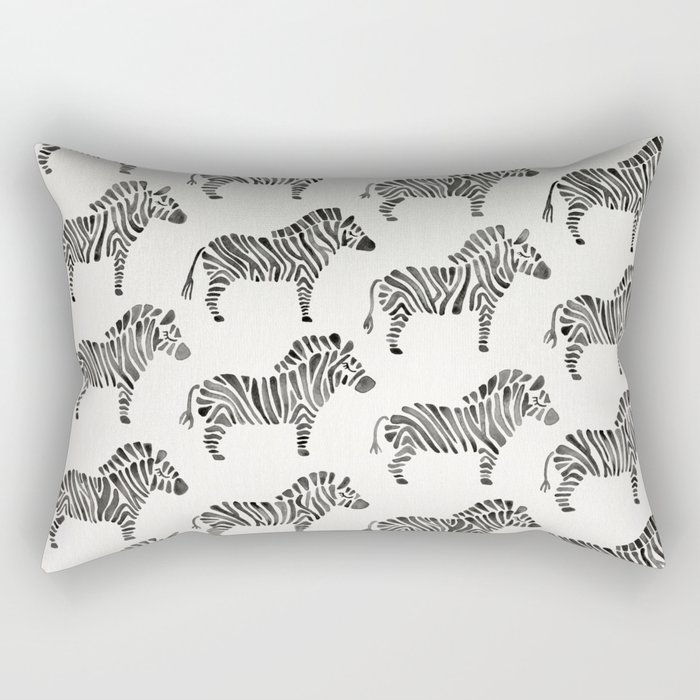 Zebras – Black & White Palette Rectangular Pillow