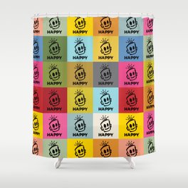 HAPPY SQUARES Shower Curtain