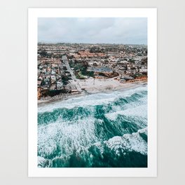 Moonlight Beach | San Diego Aerial Photo Art Print