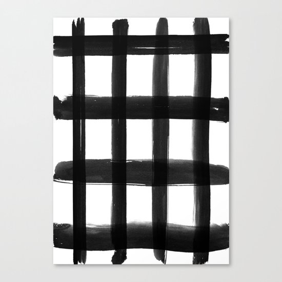 Black Brush Strokes Canvas Print