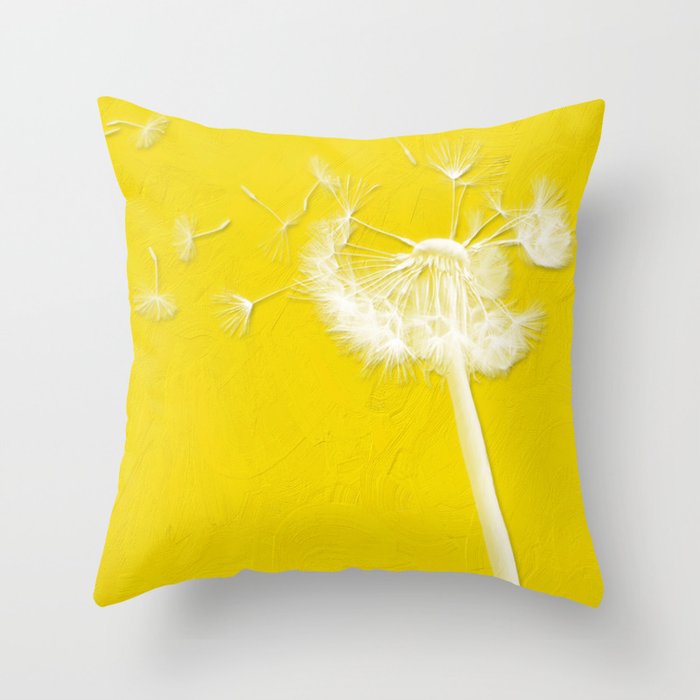 Dandelion freesia yellow art and home accessories Throw Pillow