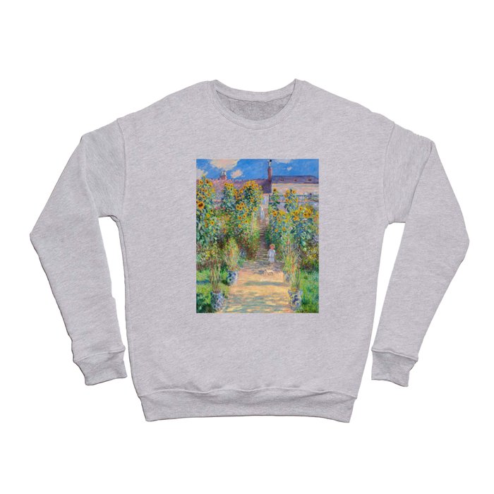 Claude Monet - The Artist's Garden at Vetheuil Crewneck Sweatshirt