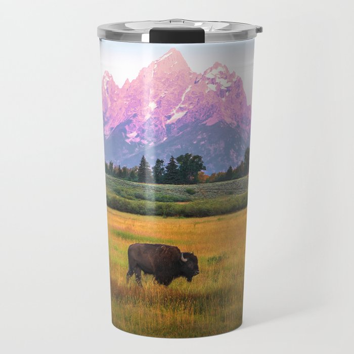 Grand Tetons Bison Travel Mug