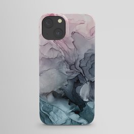 Blush and Paynes Gray Flowing Abstract Reflect iPhone Case