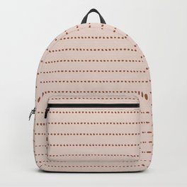 Beige Pink Terracotta Dotted Stripes - Blush Pink Rust  Backpack