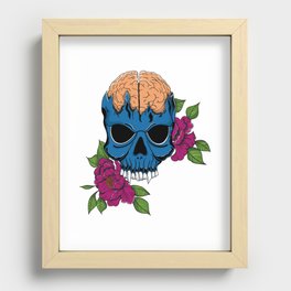 Skull with flowers Illustration Recessed Framed Print