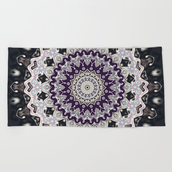 Black and white mandala (almost) Beach Towel
