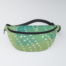 Curtain of Stars - electric green meadow flowing abstract Fanny Pack