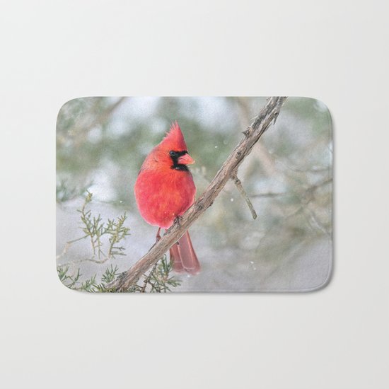 Winter's End Cardinal Bath Mat