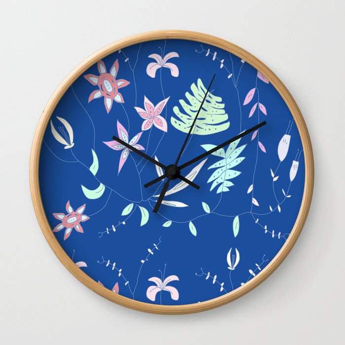 Pastel flowers Wall Clock
