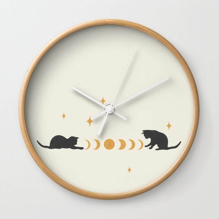 Cat and Moon 3 Wall Clock
