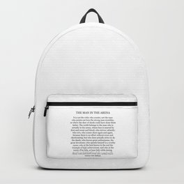 The Man In The Arena, Theodore Roosevelt Quote Backpack | Theodore Roosevelt, Sayings, Life, Inspirational, Digital, Man In The Arena, Succcess, Quotes, Quote, Courage 