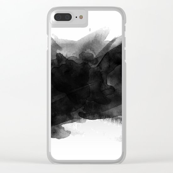 Minimalist watercolor ink Clear iPhone Case
