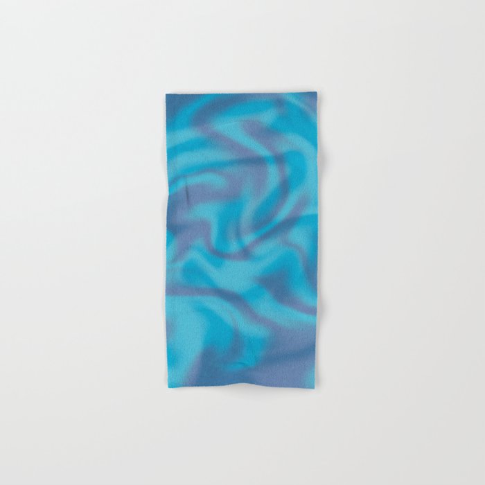 Blue Teal Abstract Groovy Retro 70s Swirl Hand & Bath Towel